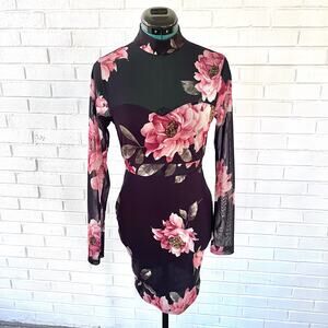 Vintage 90s Charlotte Russe floral bodycon dress